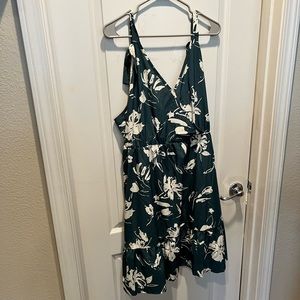 Wrap style teal dress